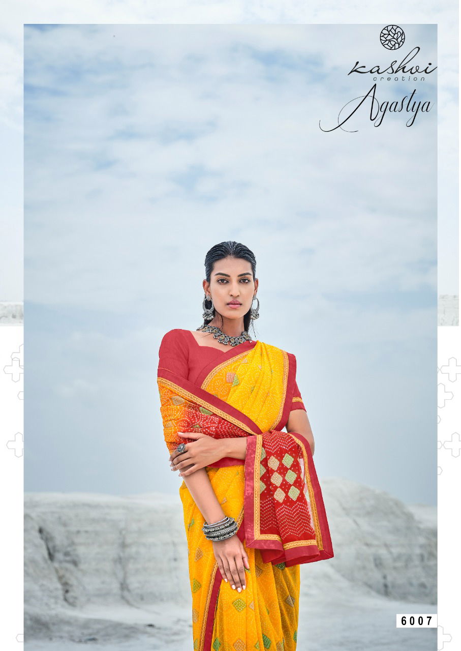  Kashvi Agastya Silk Latest Designer Casual Wear Georgette With Fancy Less Printed Saree Collection